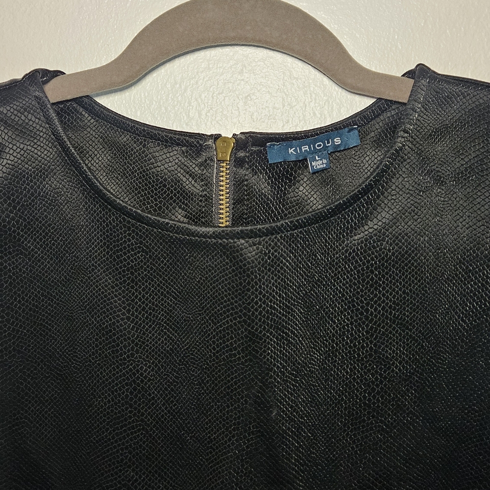 Kirious Faux Leather Crop Top Sleeveless dark brown Tank Top L - Picture 2 of 9